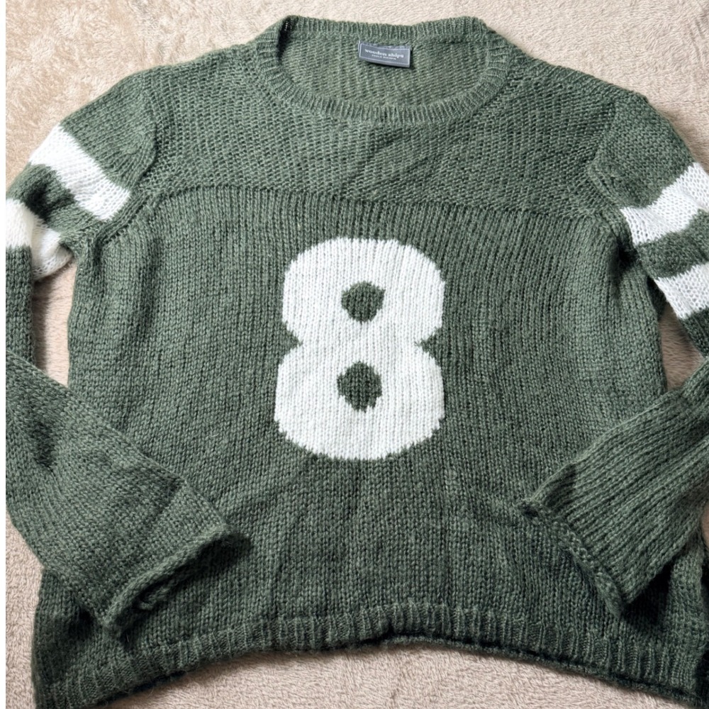 Wooden Ships Paola Buendía Green Mohair/ Wool Cropped Sweater XS/S Collegiate